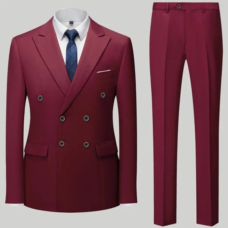 ALEKSEI®  Suit Jacket Blazers Coat Pants 2 Peaces Set