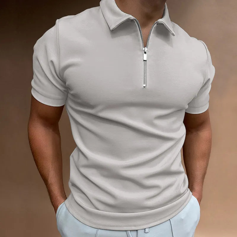 VICENZO® Men's Polo Shirt Collar Zipper
