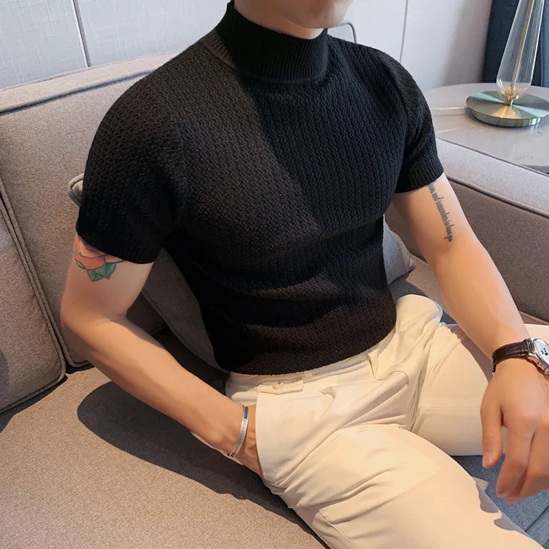 GRANDINI® Men Short Sleeve Knitted Sweater
