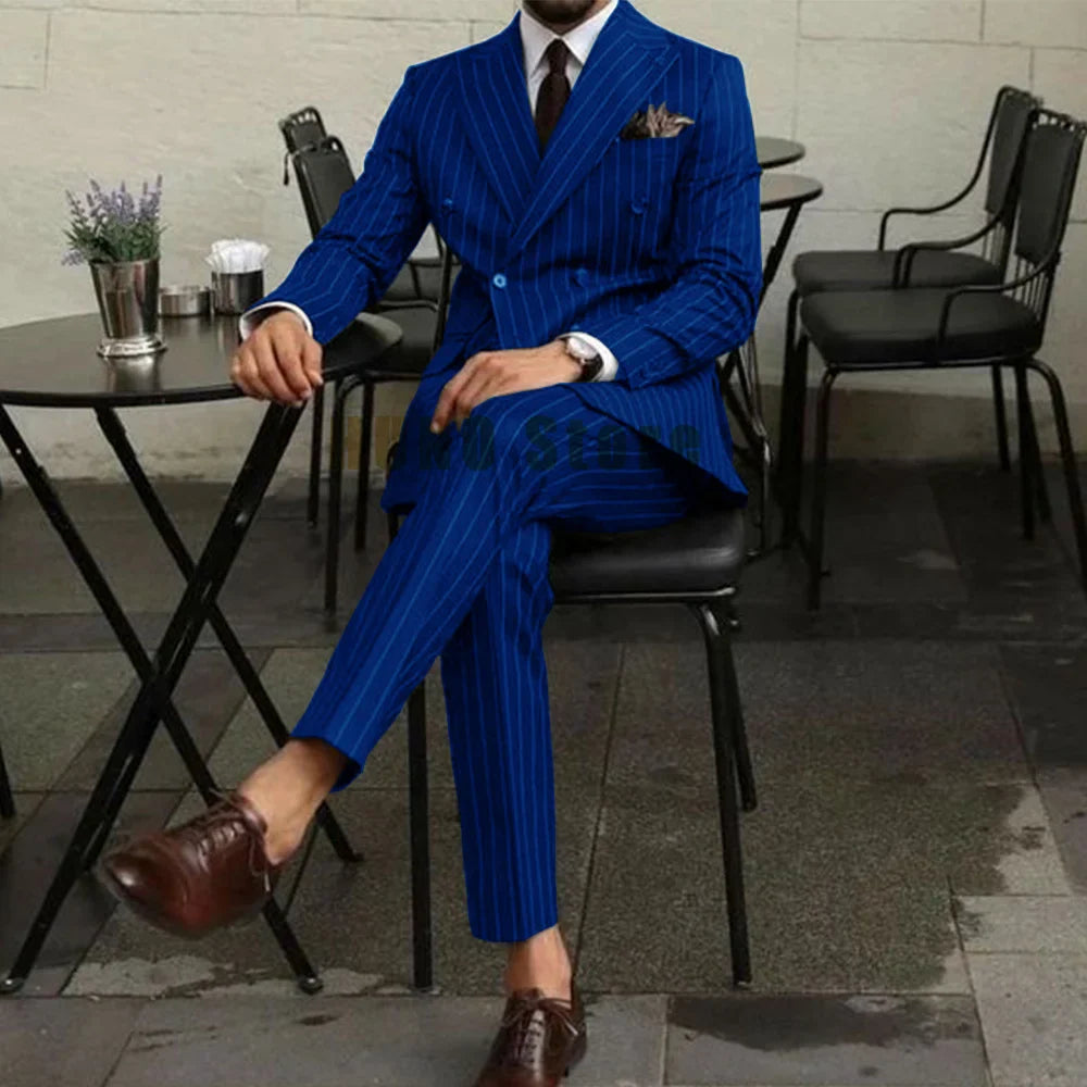 EDUARD® Men's Two Piece Double-Breasted Slim-Fit Suit