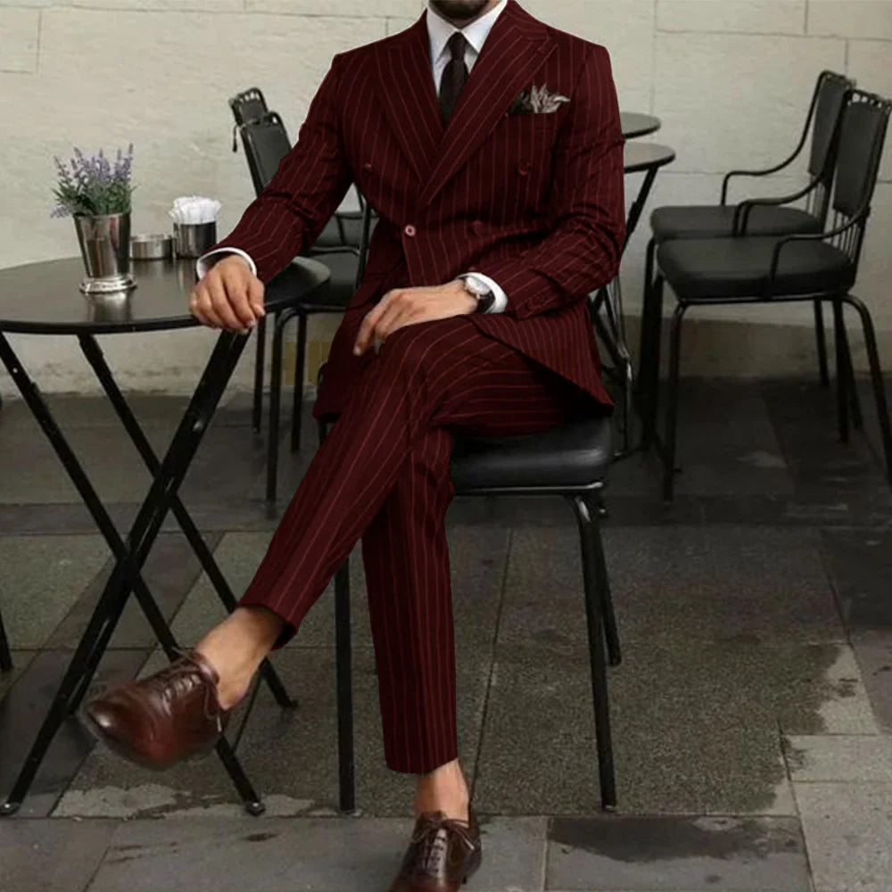 EDUARD® Men's Two Piece Double-Breasted Slim-Fit Suit