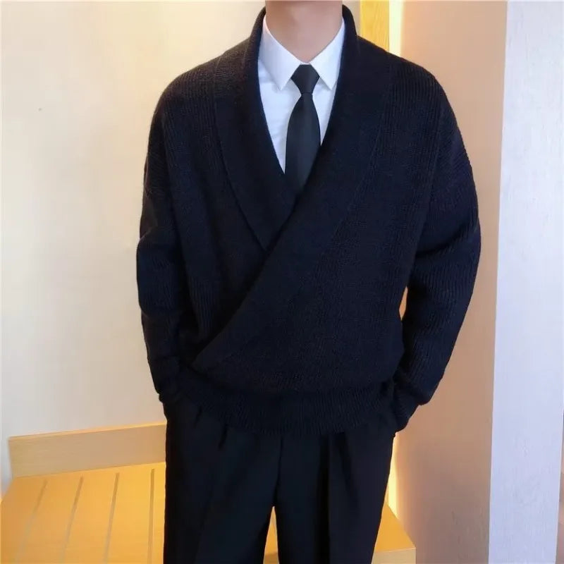 PONCHE® Vintage Wrap V Neck Sweater