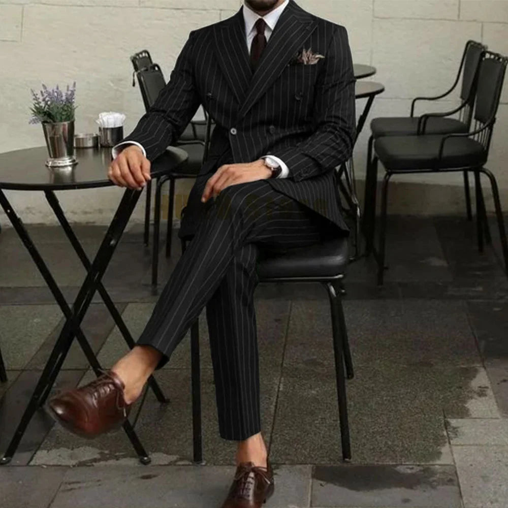EDUARD® Men's Two Piece Double-Breasted Slim-Fit Suit