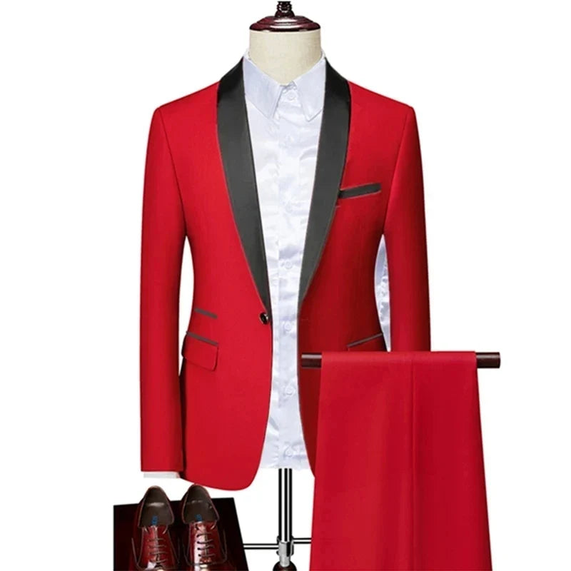 DORCHESTER® Men’s Skinny 3-Piece Tuxedo Suit – Ultimate Formal Elegance for Weddings, Proms, and Special Occasions