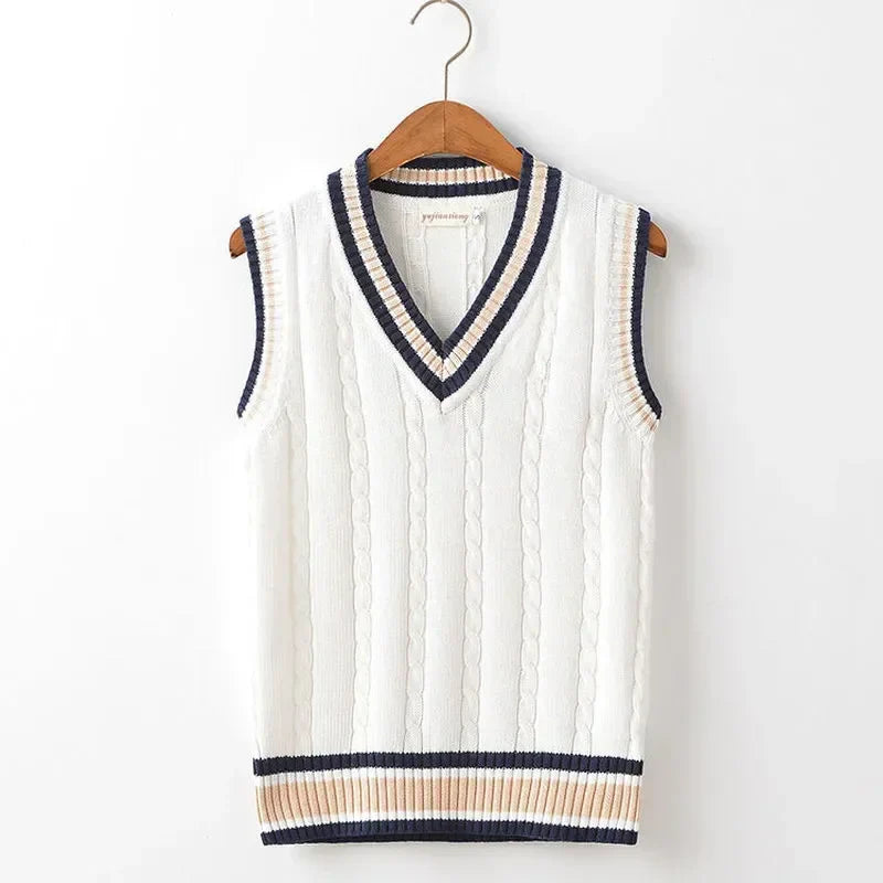 ANDREA® V-neck Retro Sweater