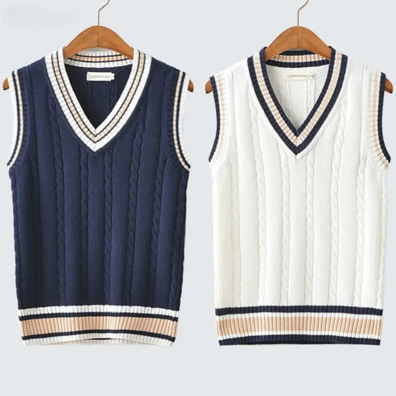 ANDREA® V-neck Retro Sweater