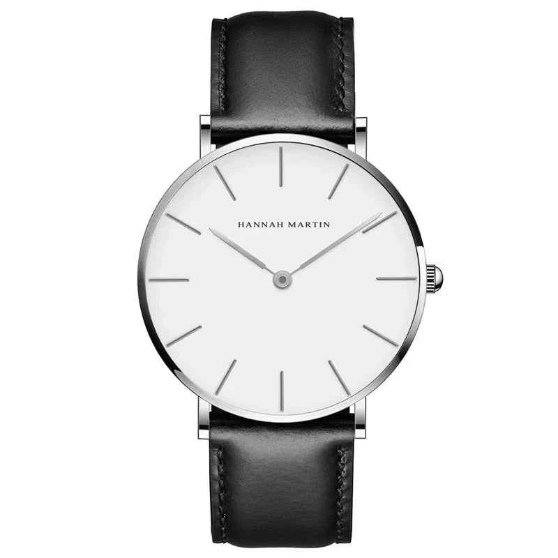 SCOSEZE® Silver Brown Leather Watch