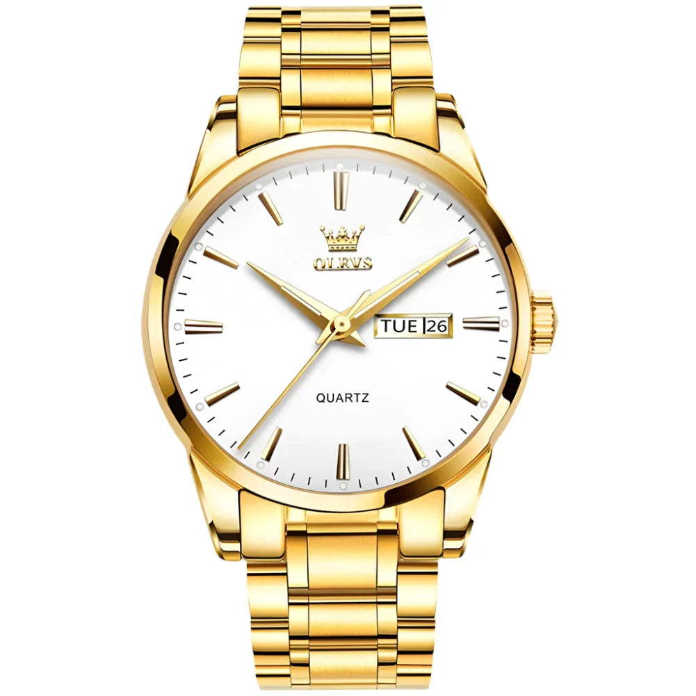 GABRIEL® Classic Gold Stainless Steel Men’s Quartz Wristwatch