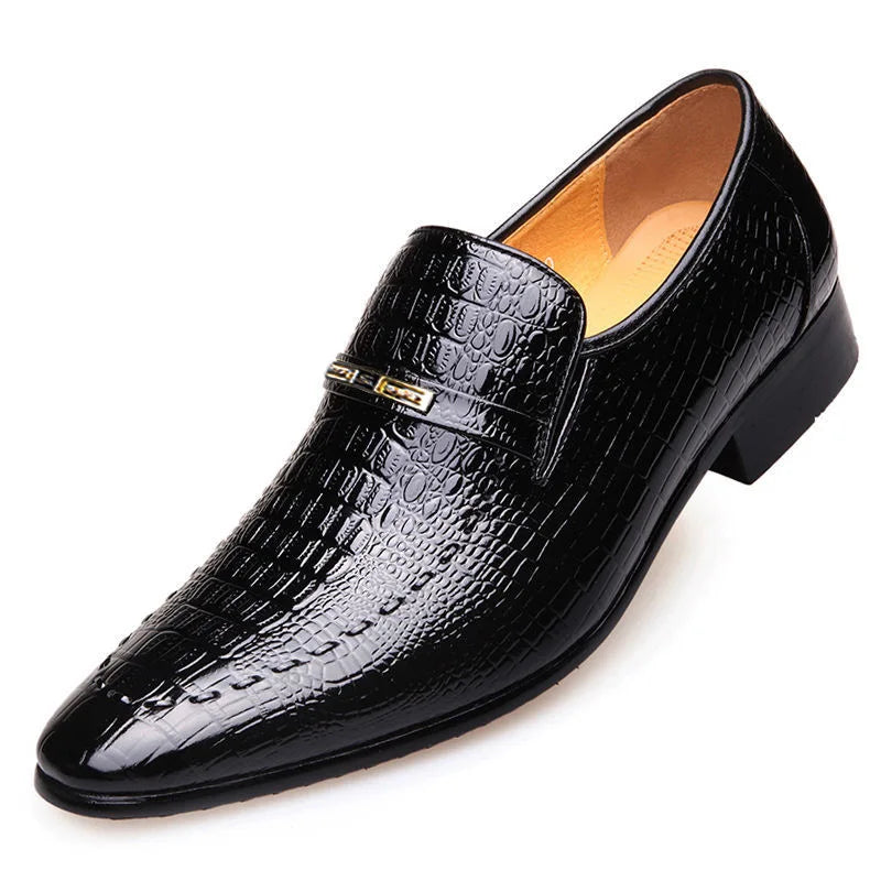 LUCAS VERT® Crocodile Pattern Dress Shoes