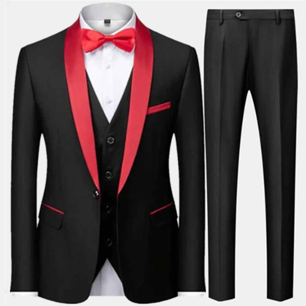 OXFORDIAN® Men’s Wedding Color-Block Collar Suit