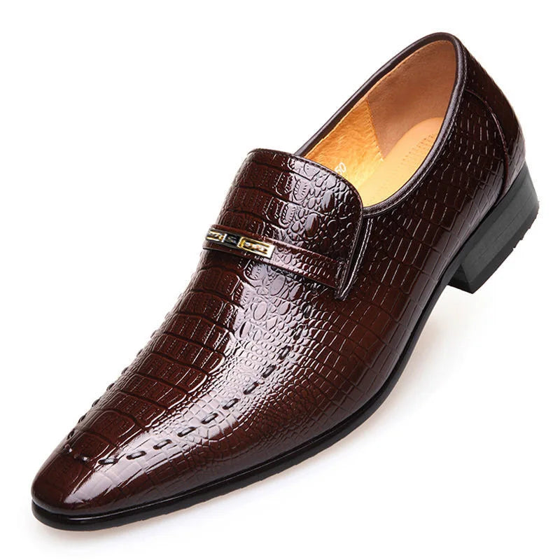 LUCAS VERT® Crocodile Pattern Dress Shoes