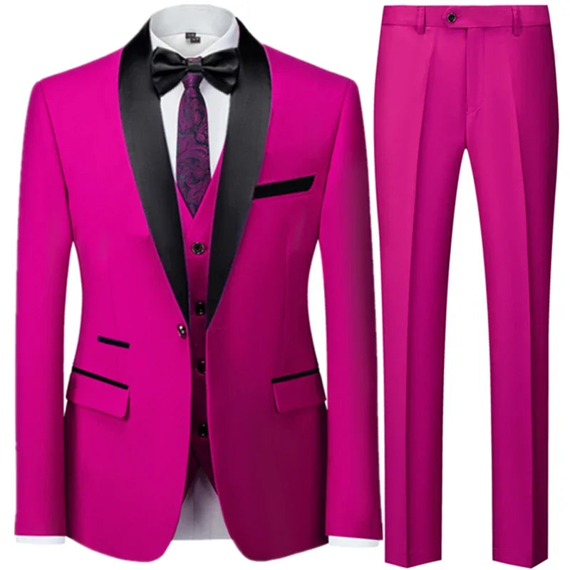 OXFORDIAN® Men’s Wedding Color-Block Collar Suit