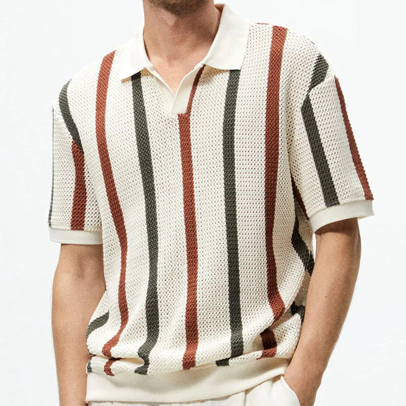 DAIKI® Lapel Short-sleeved Knit Polo Shirt