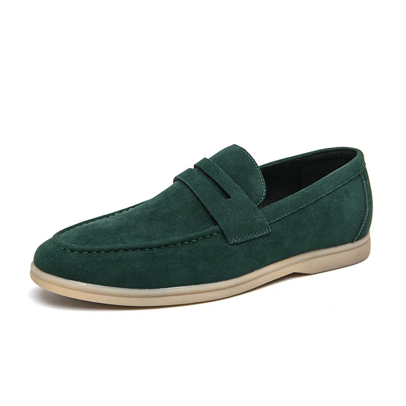 LEANDRO® Classic Soft Suede Penny Loafers for Men
