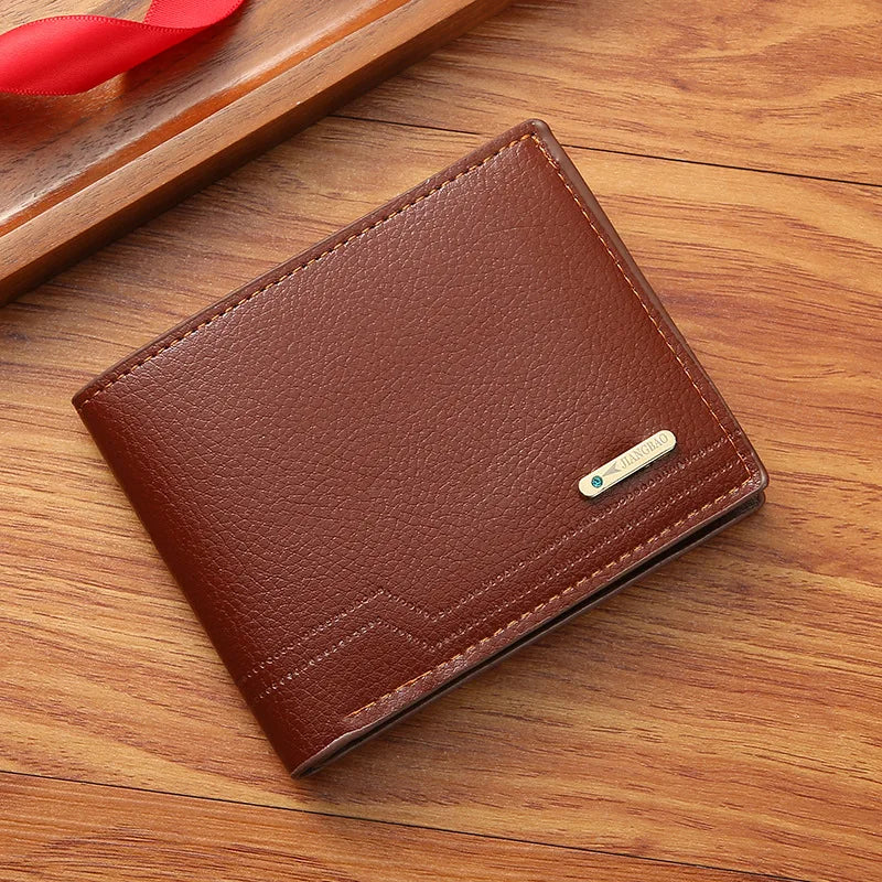 HARALD® Men's Short PU Leather Wallet – Business Casual, Multi-Card Capacity, Soft Lychee Pattern