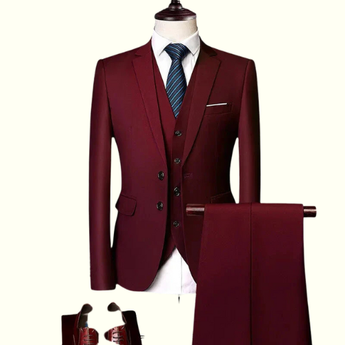 GRANTON® 3-Piece Men's Slim Fit Wedding Suit